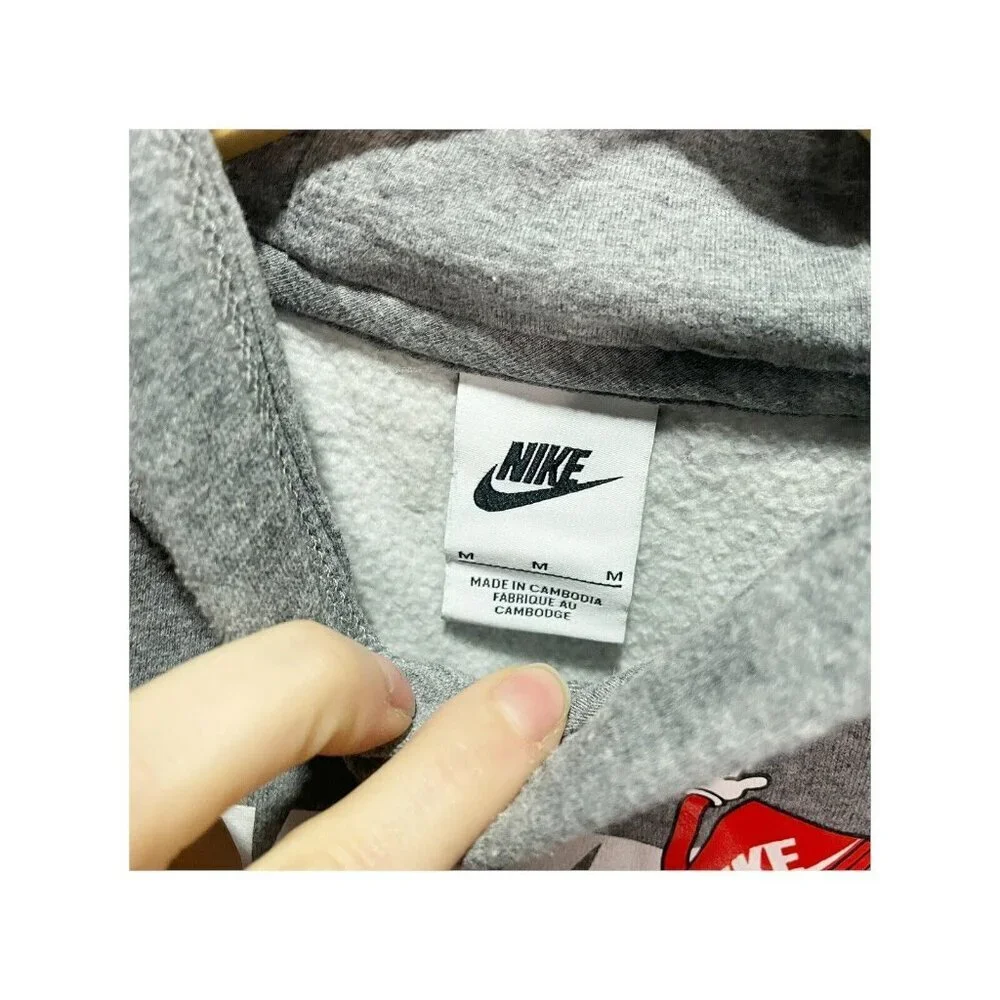 Nike Colorblock Shoebox Graphic hoodie size youth M Gray Black Sporty‎